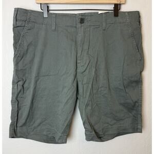 NEW Lucky Brand Men Size 38 9" Flat Front Chino Shorts Green